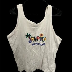 Jamaica No Problem Graphic Tank Top White XL